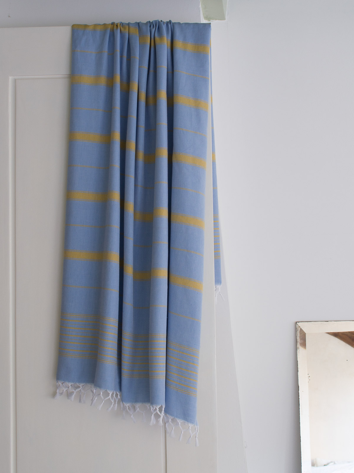 hammam towel blue/mustard yellow 170x100cm